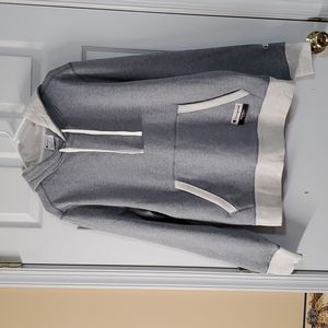 Champion Gray and White Fleece Hoodie Medium New without tag